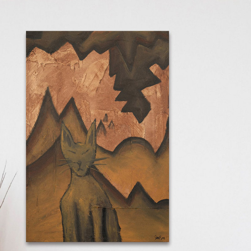 «Cat 2 of 2» par Dean Sauls - reproduction sur toile, H 45 po x l 30 po x P 1,5 po