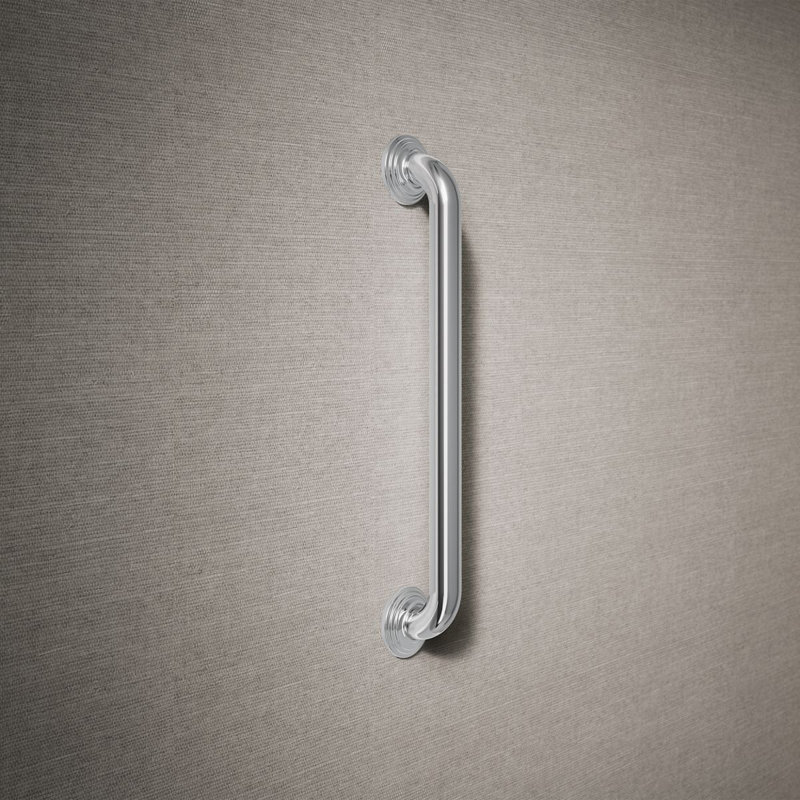 Traditional Grab Bar, Polished Stainless, 18"W