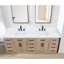 Plateau de meuble-lavabo double en résine avec lavabo et 6 trous de robinet 84 po Caorle