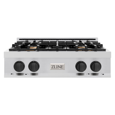 Autoportant ZLINE 30 po avec 4 brûleurs en acier inoxydable et bronze champagne