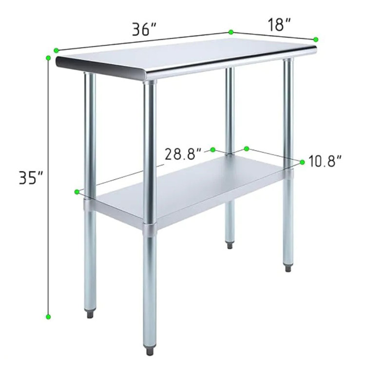 Commercial Stainless Steel Prep & Work Table, 36" H x 36" W x 18" D