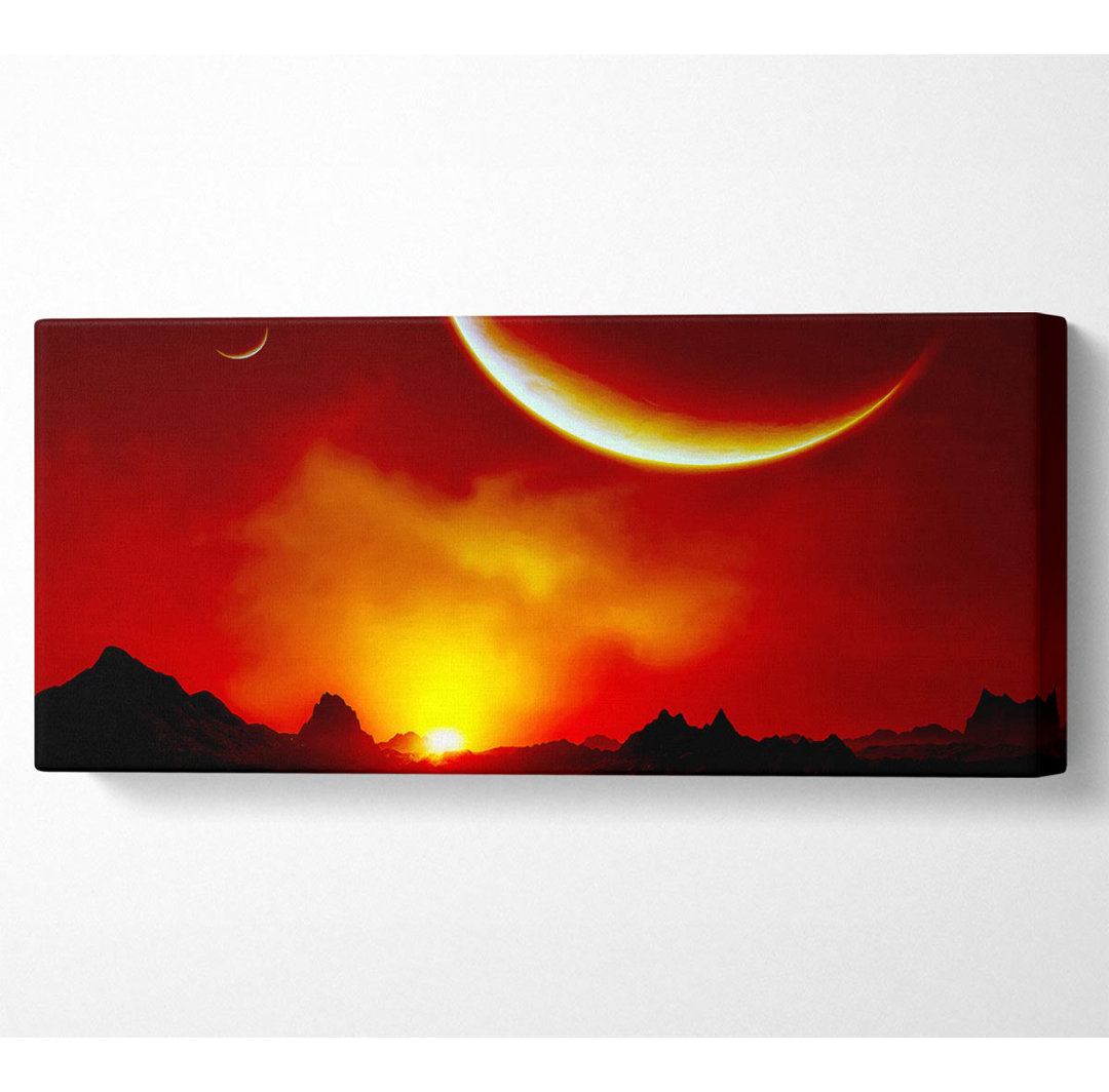 Roter Sonnenaufgang auf dem Mars - Kunstdrucke auf Leinwand