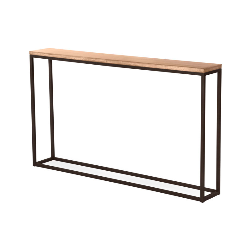 Chaplin 54'' Solid Wood Top Console Table, Glazed Hudson, Clear Coat