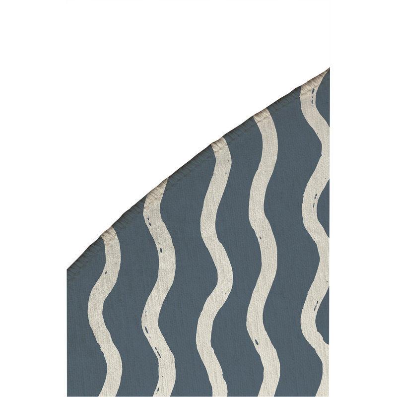 Wiggle Row Non-Slip Outdoor Rug, Round 5'