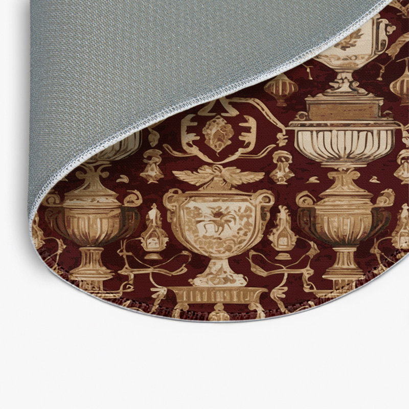 Tapis d'intérieur et d'extérieur brun français, Rond 5 pi