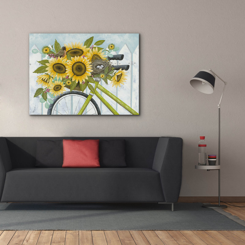  «Basket of Sunflowers» par Tanya Nyp, art mural sur toile, 54 po x 40 po, H 40 po x l 54 po