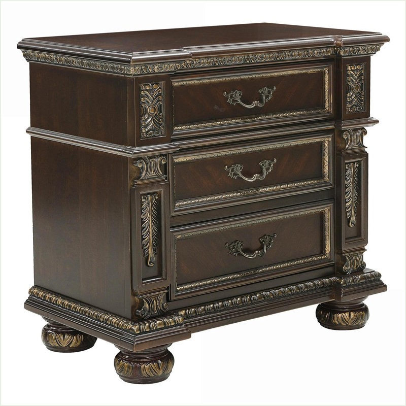 Table de chevet 3 tiroirs Traditional