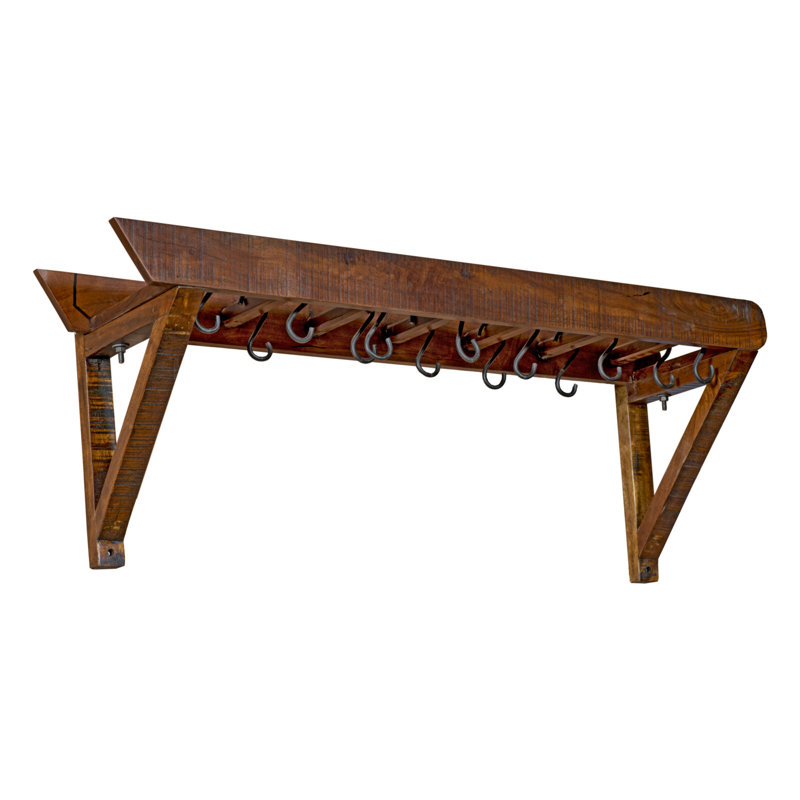 Alexandra Solid Wood Wall 12 - Hook Wall Mounted Coat Rack