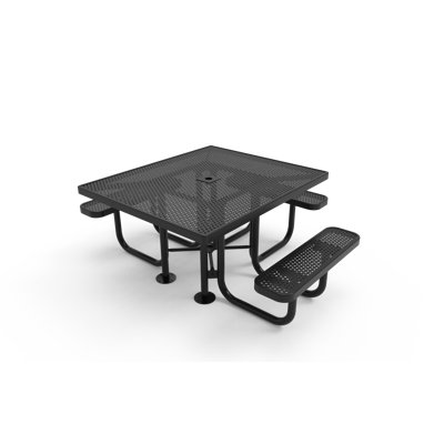 Table de pique-nique carrée poinçonnée 46 po