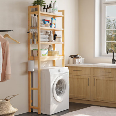 4-Tier Over Toilet Bathroom Organizer with Adjustable Shelves