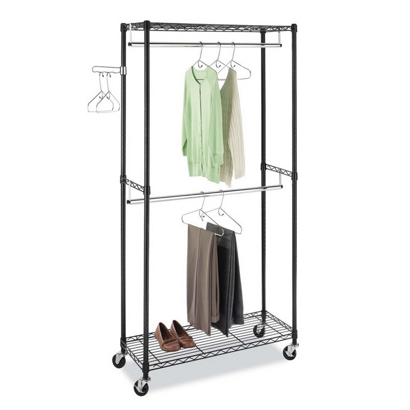 Support à vêtements pour garde-robe, Noir