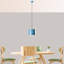 Lustre réglable bleu clair, structure en métal, 7,9 po x 5,9 po | Hauteur totale: 9,8 - 43,3 pouces | 1 x douille E27, 40 W maximum | Design élégant pour la salle à manger, le salon et la chambre à coucher | Solution d'éclairage élégante et fonctionnelle-1870347237-1870347234