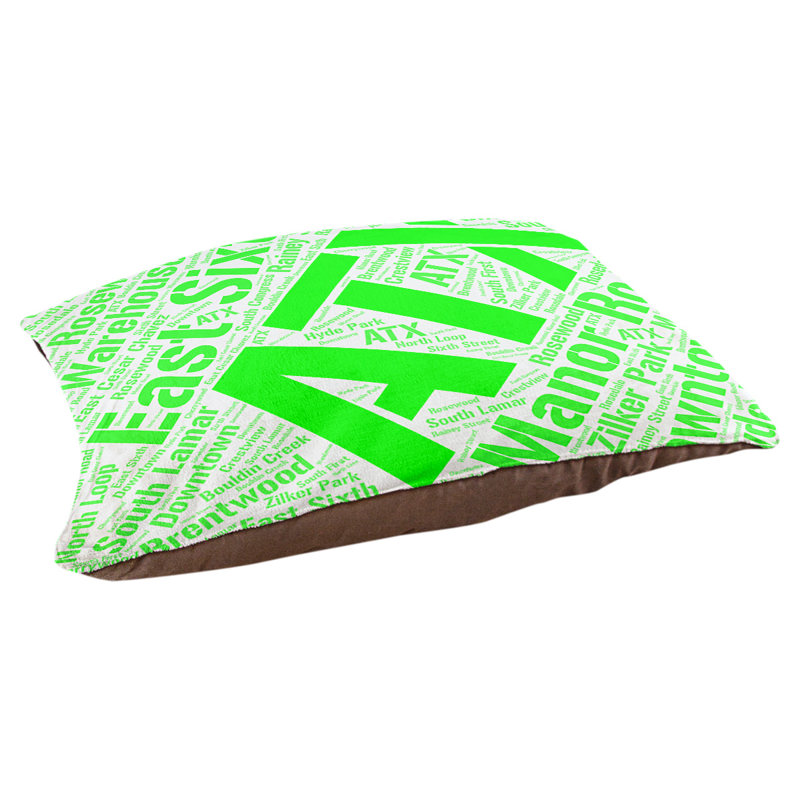 Coussin de chien « districts », Grand (l 40 po x P 30 po x H 14 po), Vert, Austin