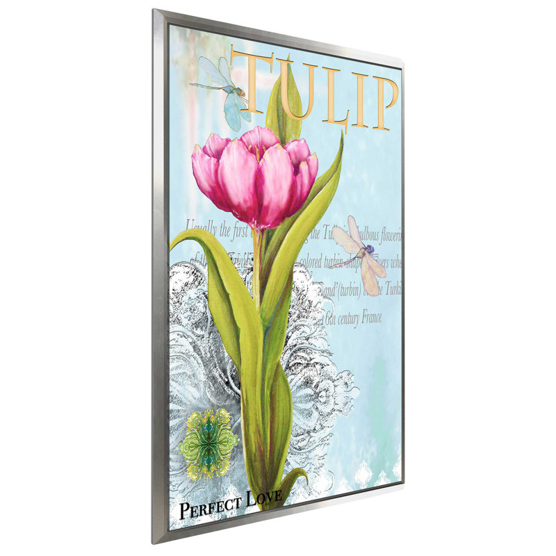 «Elegant Tulip I», impression, H 43,5 po x l 27,5 po x P 2 po, Cadre flottant argent