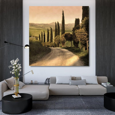 Lark Manor™ Carmel, Elizabeth Gallery Wrapped Canvas Art Titled: Country Lane Tuscany C534D