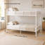 Structure de rangement pour lit double en métal blanc