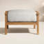 Repose-pieds d'extérieur en teck avec coussin Brunswick-45256496-108940796