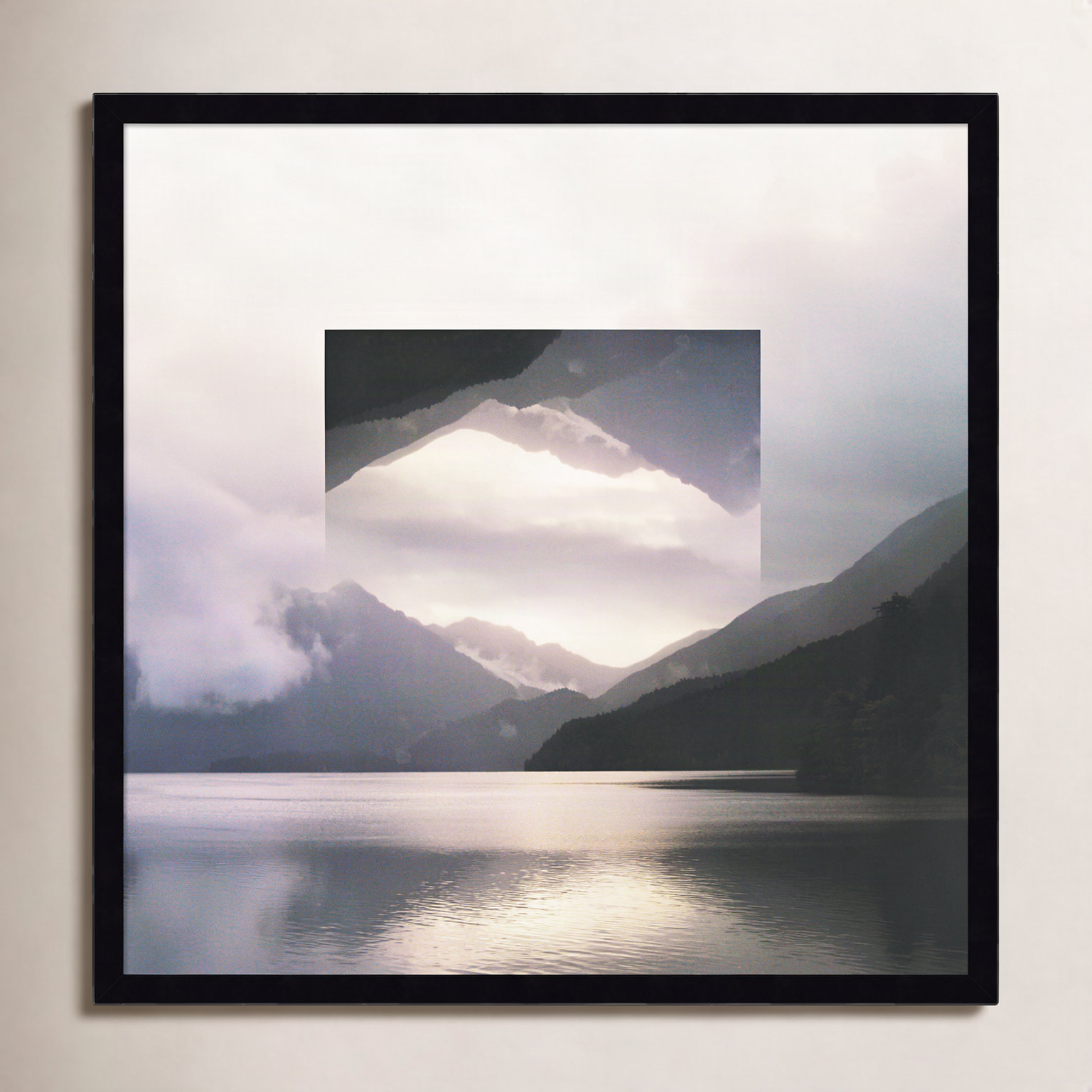 Reflected Landscape II Photo Print, Black, 25" H x 25" W x 1" D