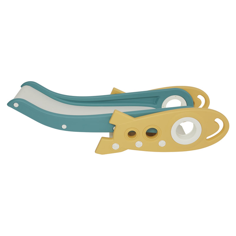 Kids Foldable Rocket Slide, Green/Gold