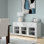 Buffet contemporain à 2 portes en bois massif avec tiroirs et tablettes réglables Cosmopolitan
