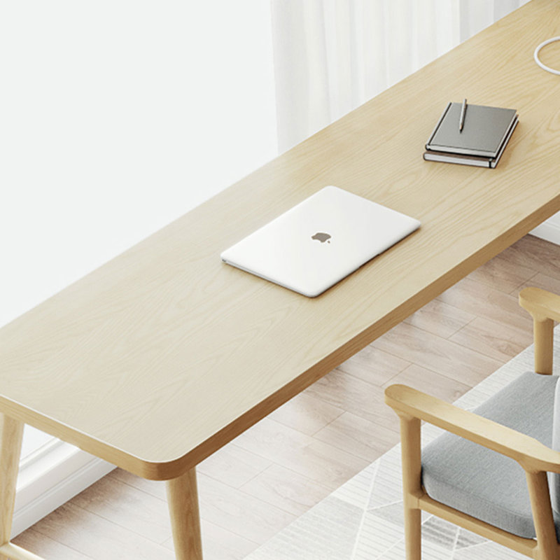 Burlywood L-Shaped Solid Wood desks, 29.53" H x 55.12" W x 39.37" D, Right Hand Return