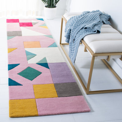 Harsirat Handmade Hand Tufted Wool Pink/Orange/Beige Rug