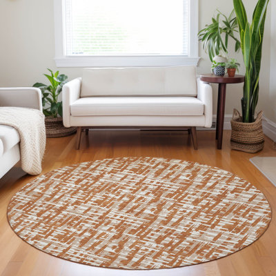 Ayani Orange Washable Indoor-Outdoor Rug - 