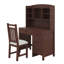 Ensemble de bureau d'écriture et chaise rembourrée avec bibliothèque, bureau d'ordinateur rétro 40 "avec 4 tiroirs, huche et chaise-1319519020