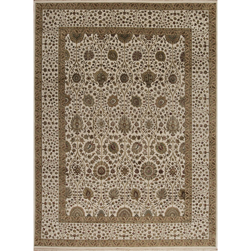 Extravagance Hand Knotted Area Rug in Ivory