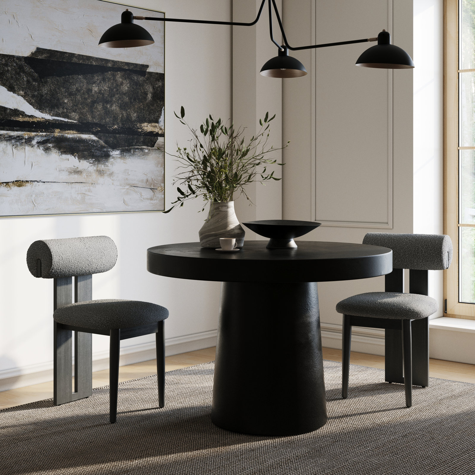 Prevelly 43" Patio Dining Table, Black