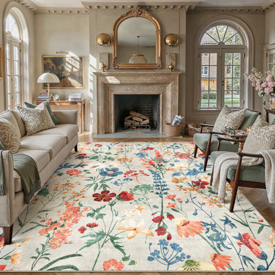 Mira Botanical Floral Area Rug