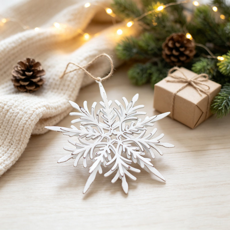 Ensemble de 6 crochets décoratifs en forme de flocon de neige en forme d'arbre de Noël suspendu 6,1 x 1,8 x 6,3 pouces pour des décorations de fêtes