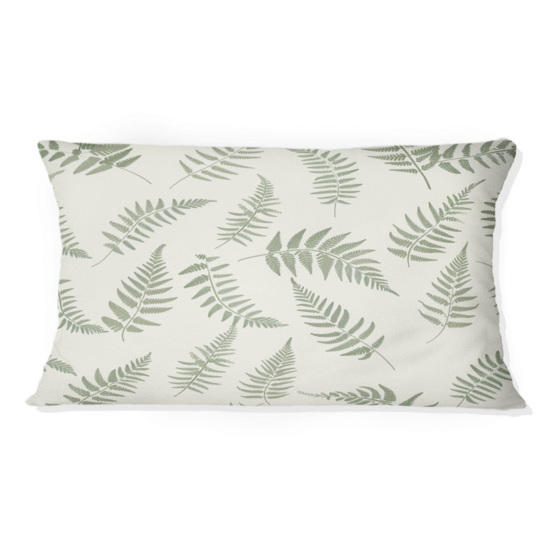 Coussin lombaire vert et beige Fern Harmony I - Plants