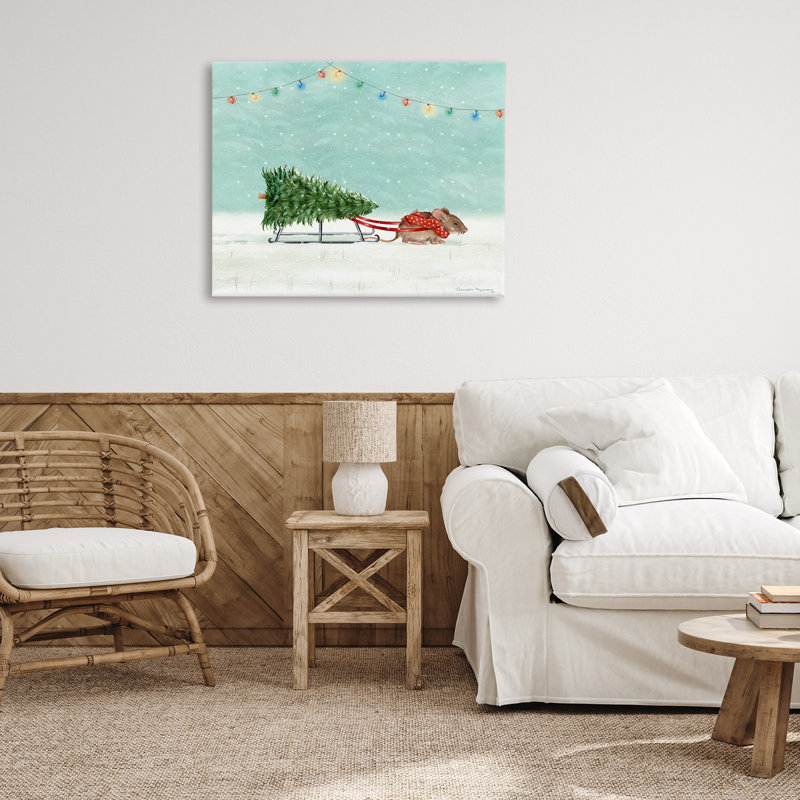 Art mural sur toile Merry Mouse, par Danielle Murray, H 30 po x l 40 po