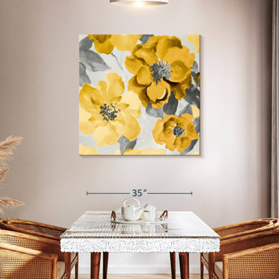 Harnek délicat floral jaune et gris I