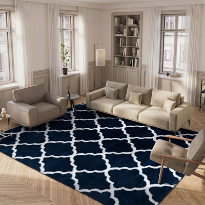 Tapis bleu / blanc Danesha