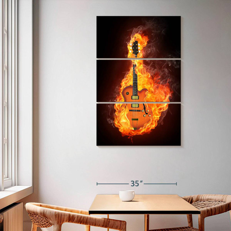 Abarca Blazing Electric Guitar, 65" H x 42" W