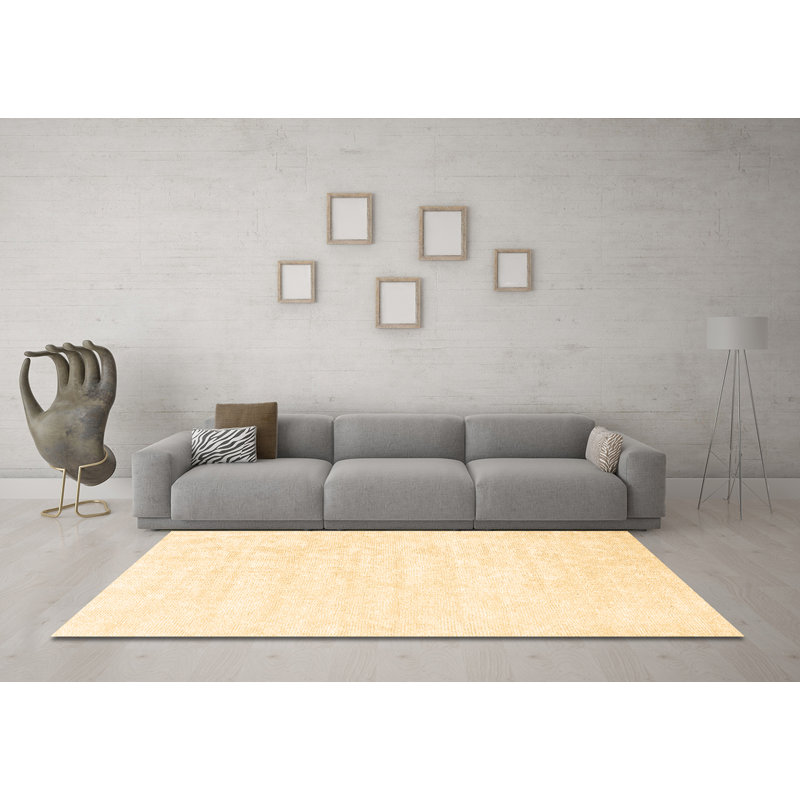 Washable Geometric Indoor Rug, Round 3'