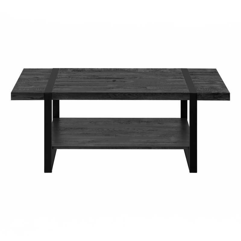 Coffee Table, Accent, Cocktail, Rectangular, Living Room, 48"L, Black Laminate