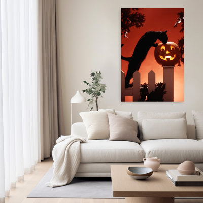 Art mural des années 1980, Jack-O'-Lantern et chat noir
