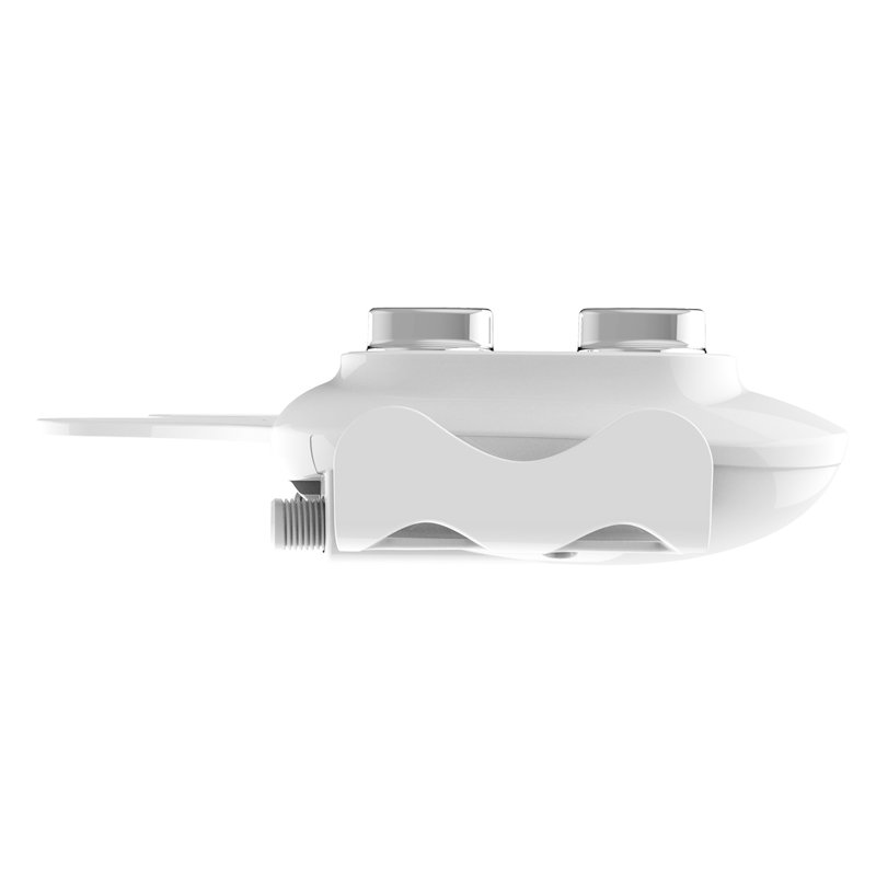 Toilet Bidet With Dual Nozzle Spray For Front Feminine And Rear Wash, Knob Controls Function, White, Plastic, 18 In Package Depth