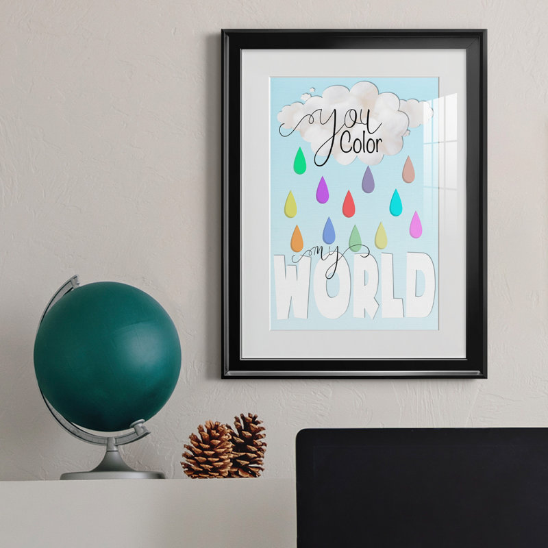 «Color My World», impression d'art textuel sur papier encadré, Noir, H 18,5 po x l 24,5 po x P 1,5 po