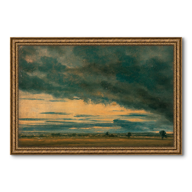 " Cloud Study " by John Constable, 28x40 INNER SIZE, Framed Canvas, Venetian Bronze Relief