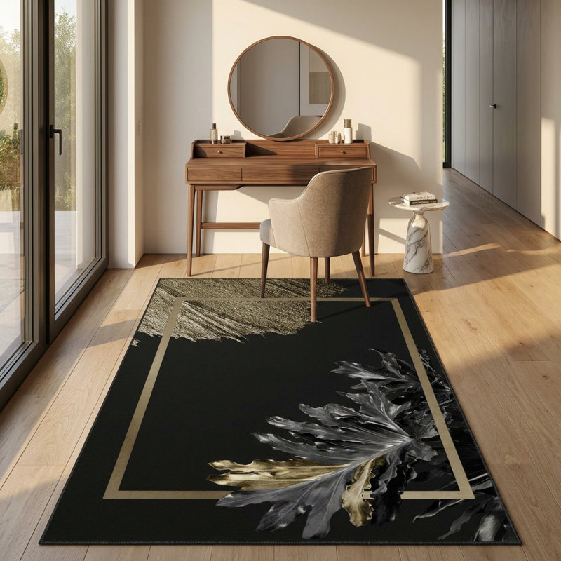 Tapis noir et doré Aurelia