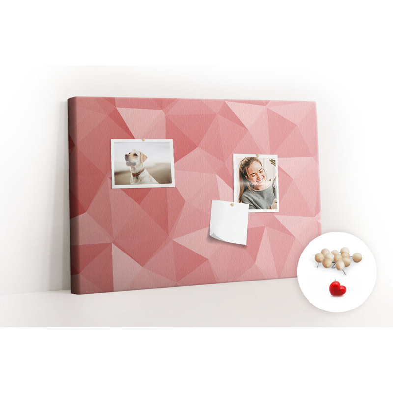 Wall Mounted cork board with print home decor message pin boards home office bulletin board ideas Triangle abstraction