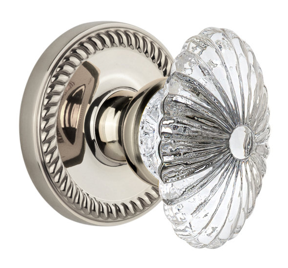 Bouton de porte Grandeur Newport, 2 3/4 po, Nickel poli