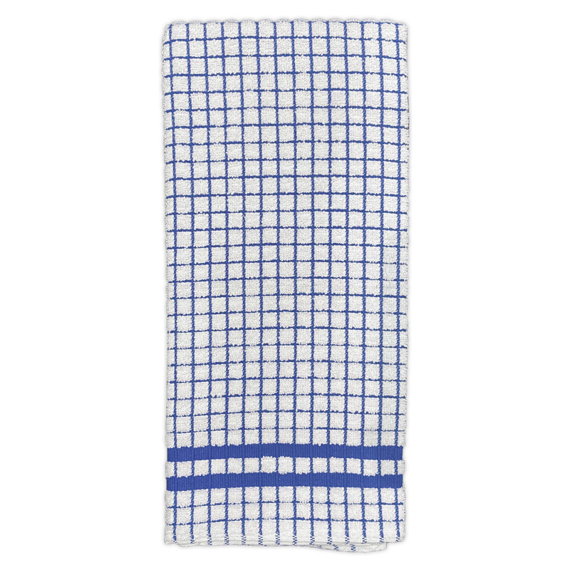 Serviette de cuisine en coton à carreaux, Bleu