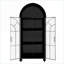 Armoire de rangement de 65,3 po de style industriel arqué avec portes en verre Tablettes | Acier | Verre trempé
