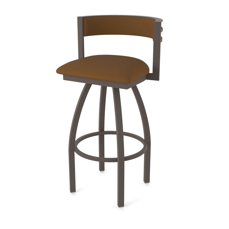 Tabouret Artémis, Bronze, Tabouret de comptoir (siège d'une hauteur de 25 p, Vinyle - chaume Canter