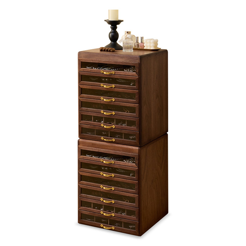 Armoire à bijoux rectangulaire en bois manufacturé